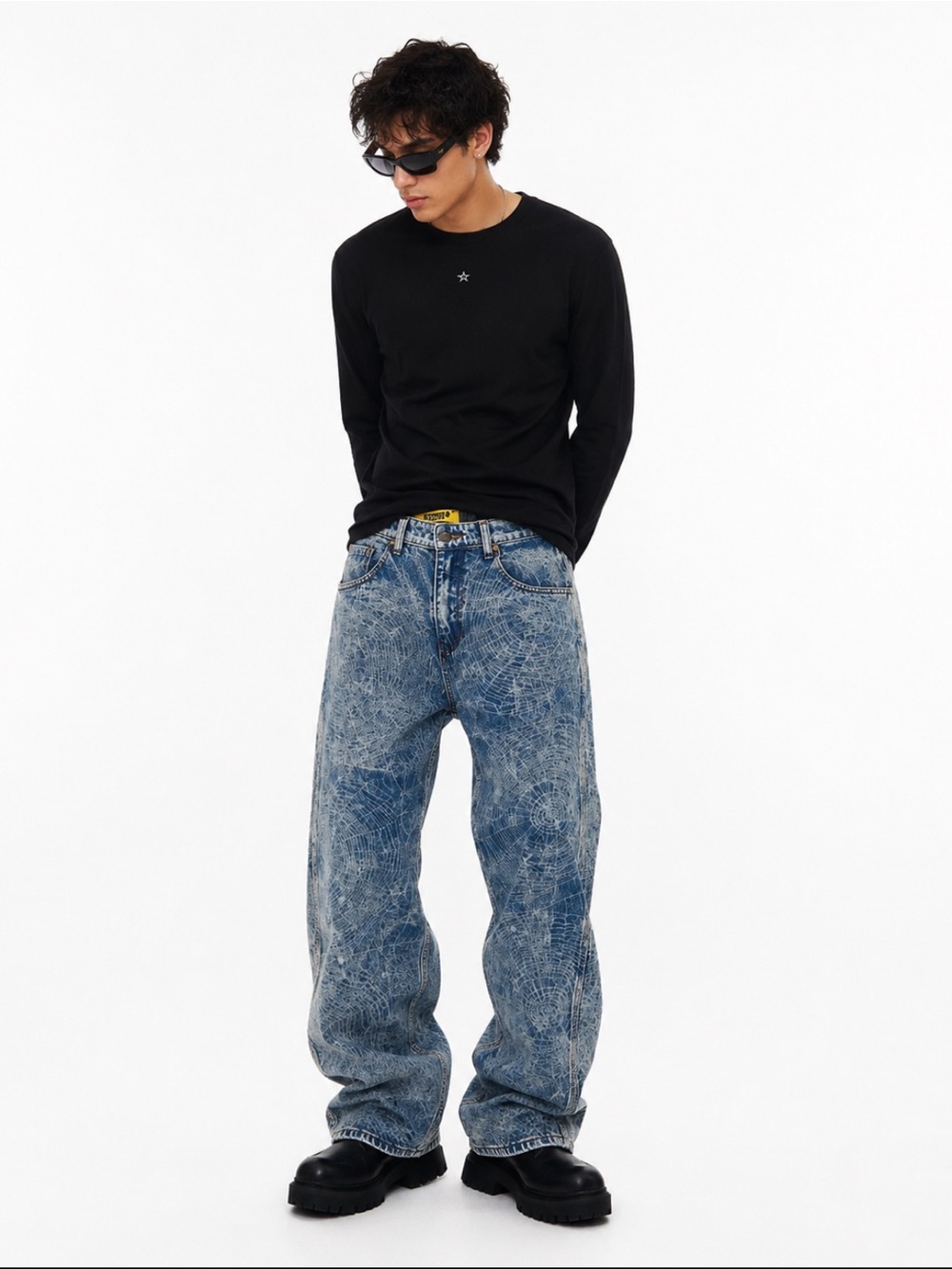Butter Goods Spider Web Baggy Jeans Size 34 NWT